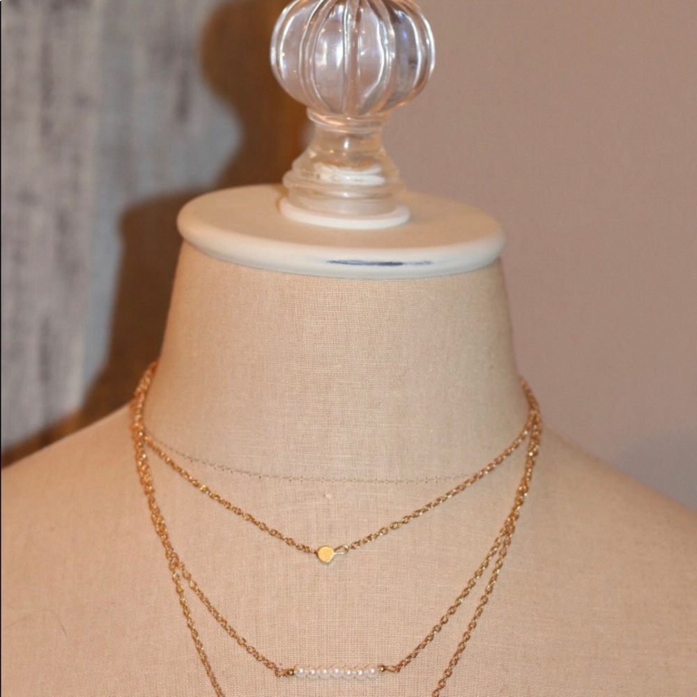 Gold Three Strand Necklace